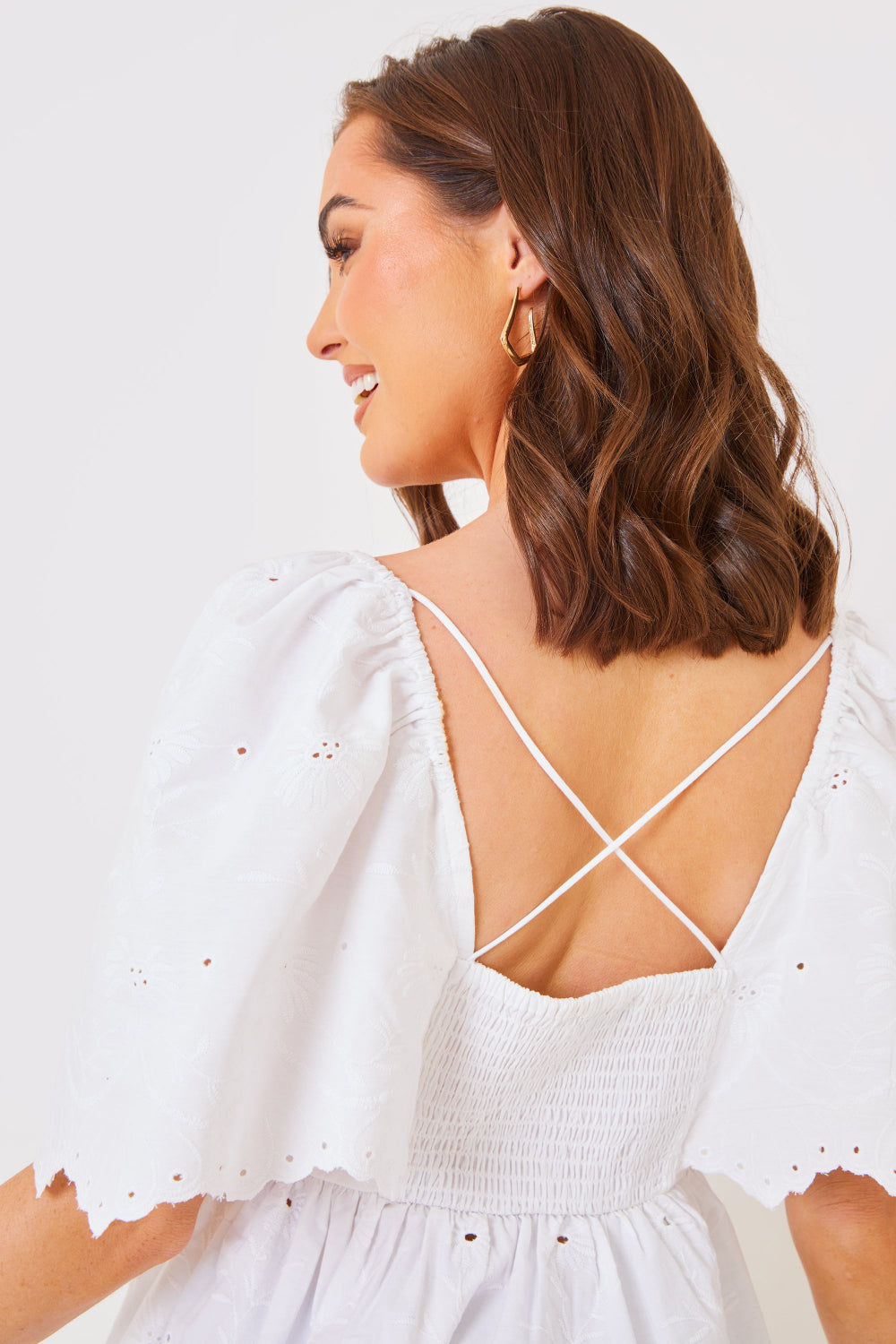 Broderie Smock Top