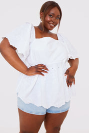 Broderie Smock Top
