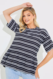 Peplum Hem Dropped Shoulder Tshirt