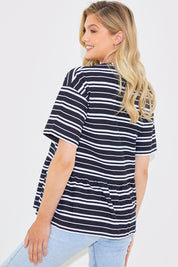 Peplum Hem Dropped Shoulder Tshirt