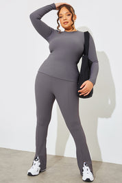 Crew Neck Long Sleeve Rib Top