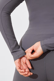 Crew Neck Long Sleeve Rib Top