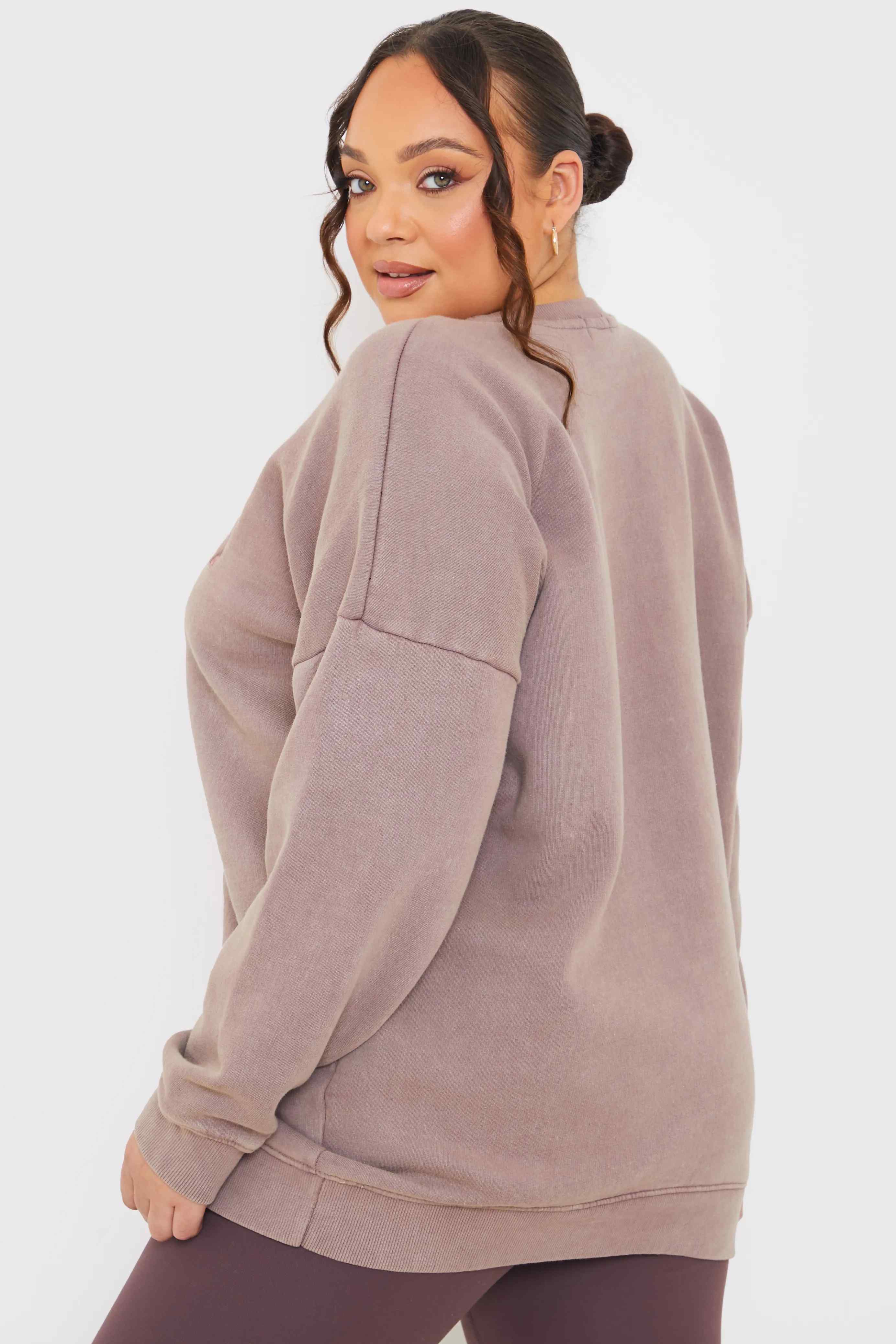 'Salt Lake City' Acid Wash Slogan Sweater