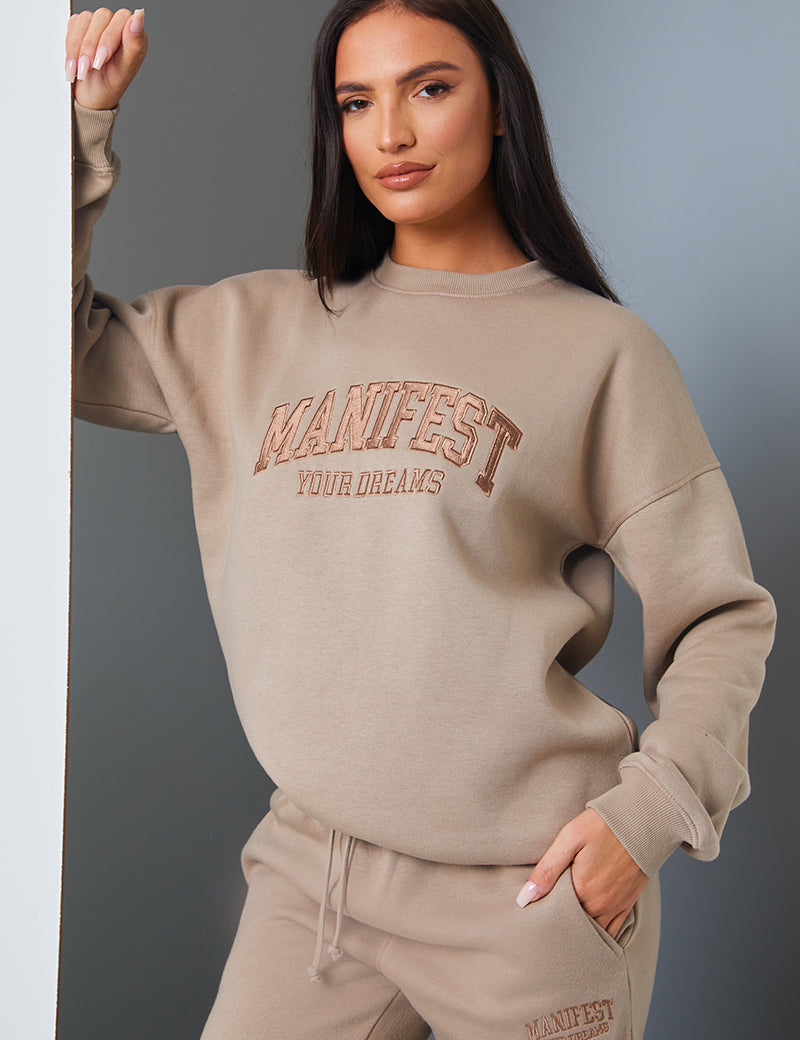 'Manifest Your Dreams' Slogan Sweater