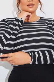 Striped Ribbed Long Sleeve Top