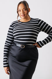 Striped Ribbed Long Sleeve Top