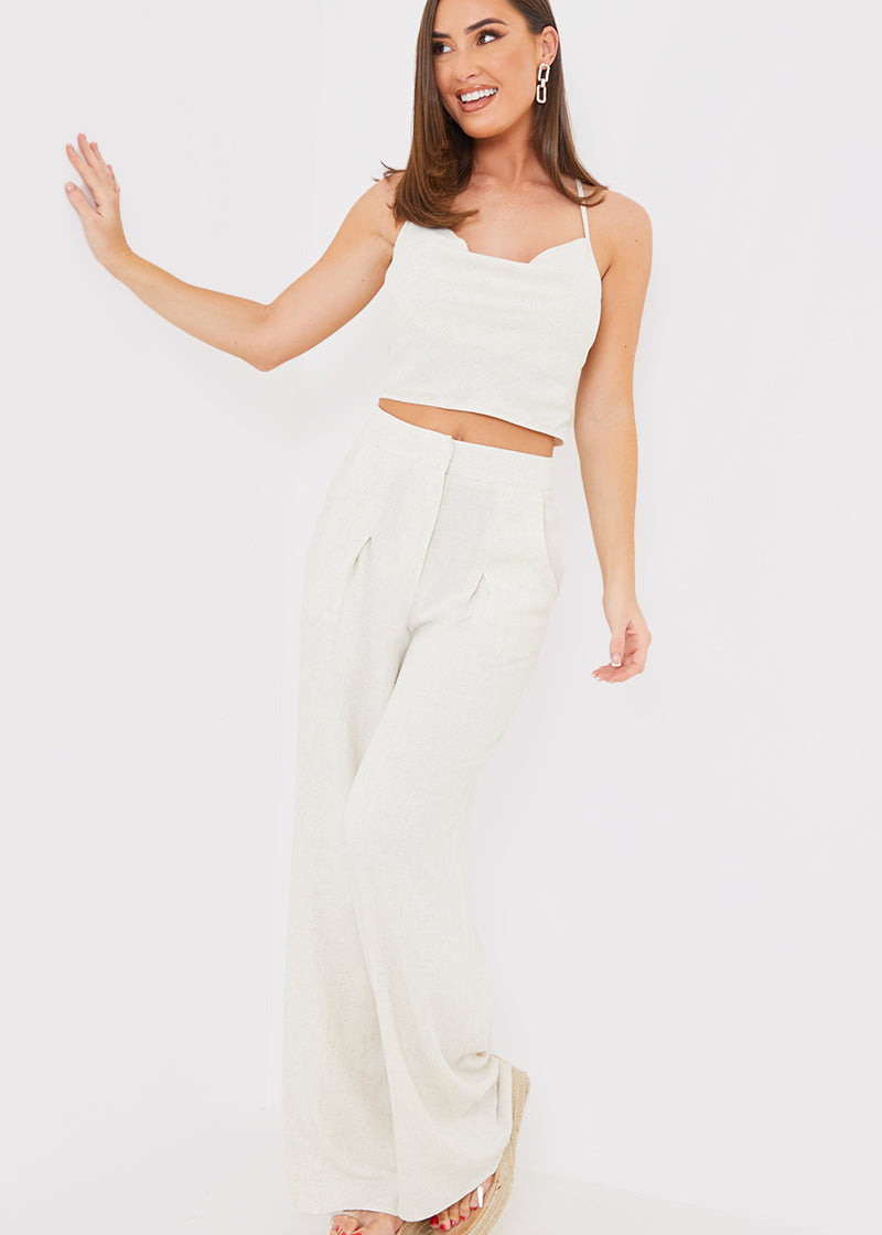 Cowl Cross Back Crop Top