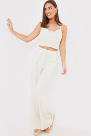 Cowl Cross Back Crop Top