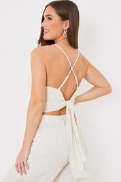 Cowl Cross Back Crop Top