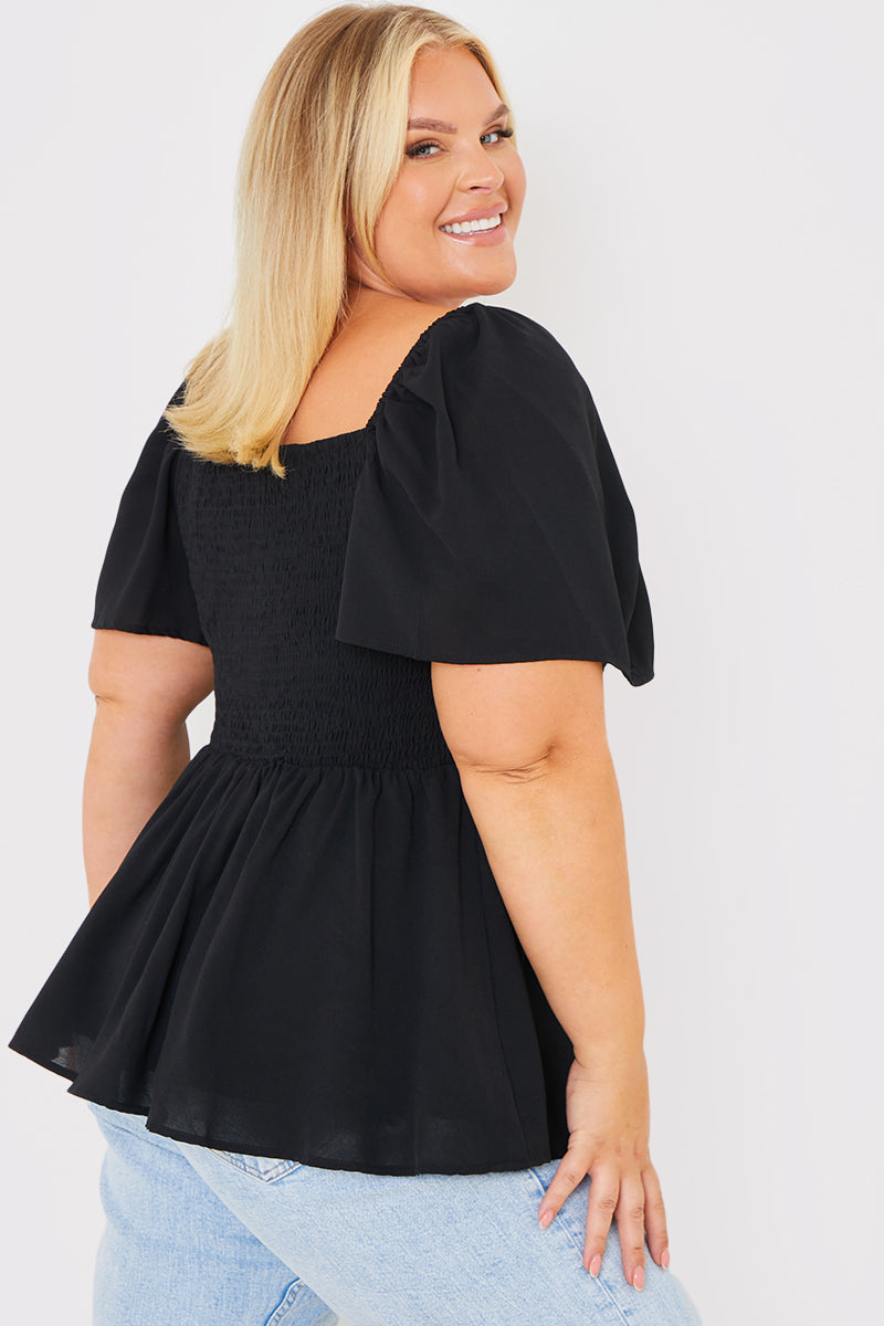 Crochet Front Peplum Top