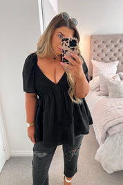 Crochet Front Peplum Top