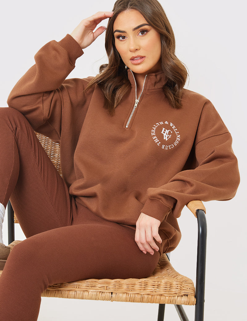 Oversized Ladies Half Zip Jumpers Cotton:On Classic Fleece