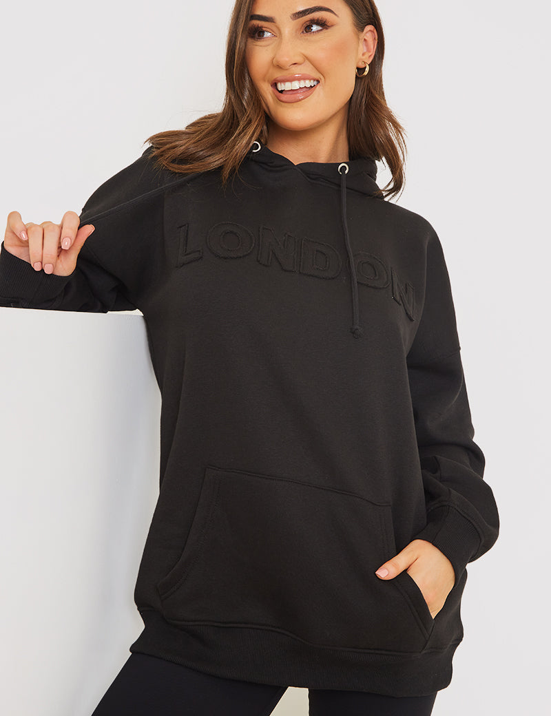 BLACK LONDON HOODIE 