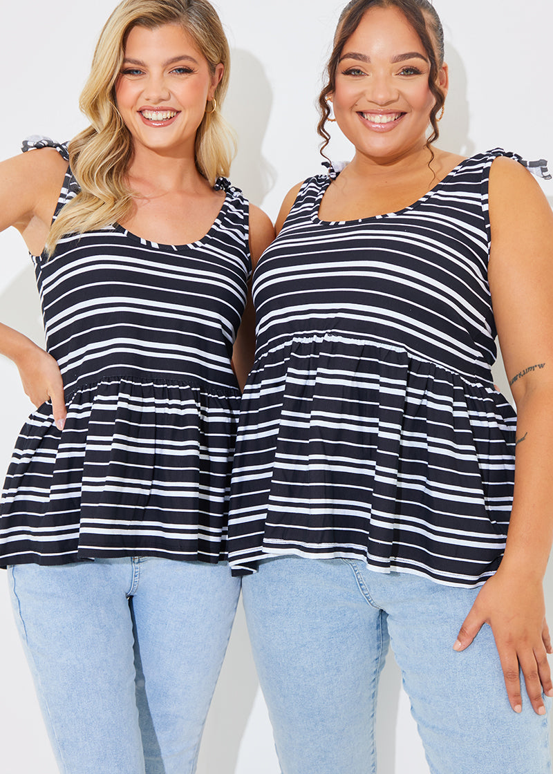 Tie Shoulder Smock Top