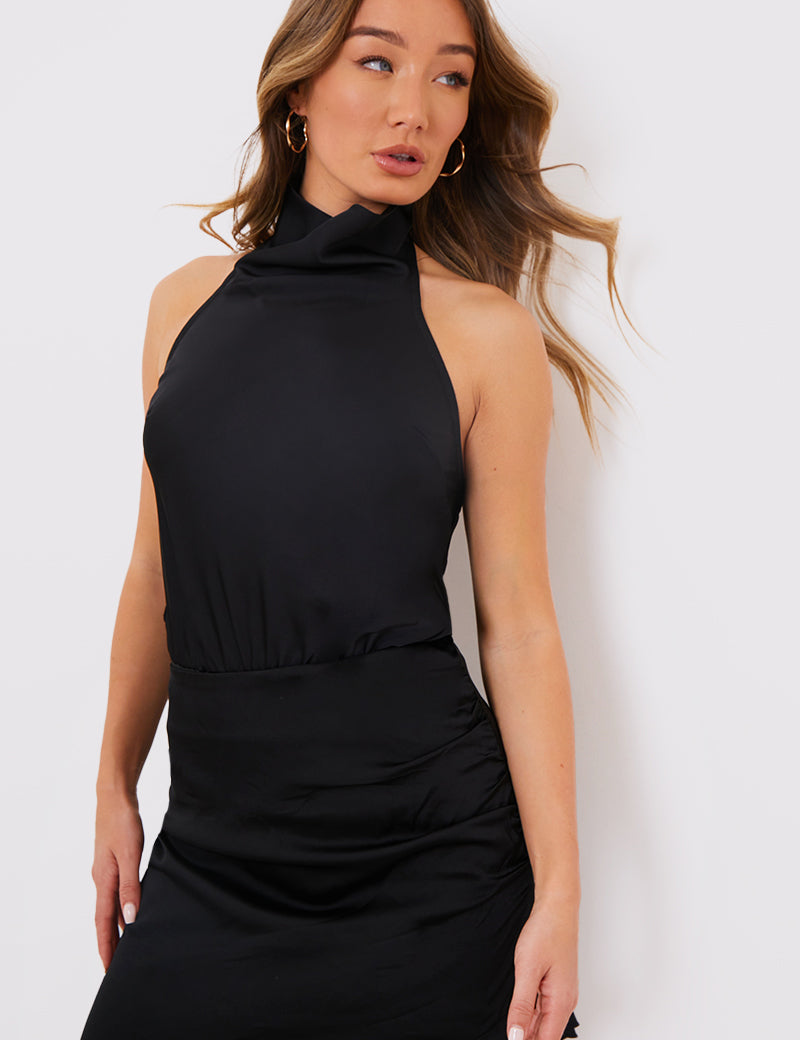 Satin High Neck Bodysuit