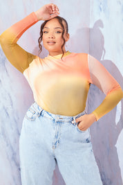 Ombre Long Sleeve Bodysuit