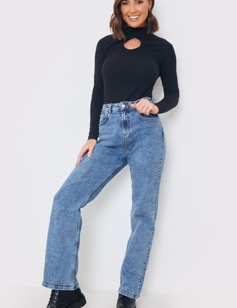 Keyhole High Neck Bodysuit