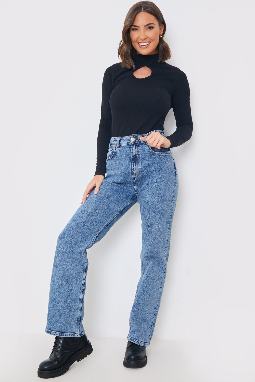 Keyhole High Neck Bodysuit