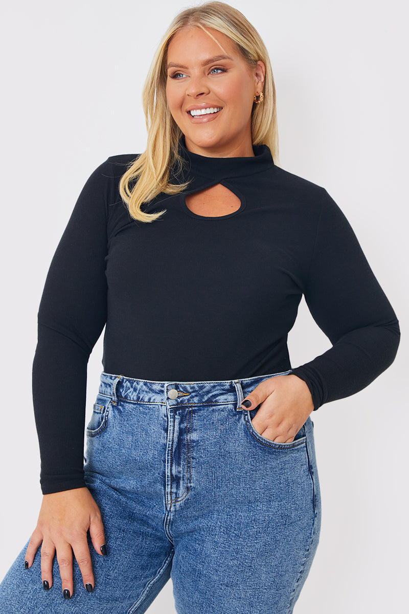 Keyhole High Neck Bodysuit