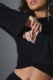 Acetate Slinky Wrap Underbust Crop Top