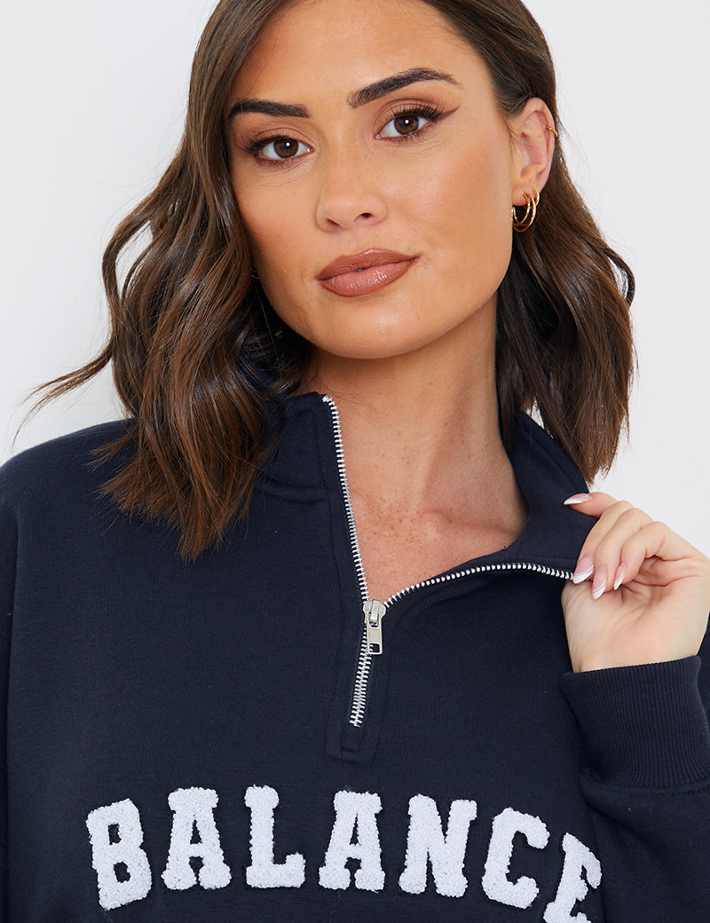 Balance' Borg Embroidered Sweater