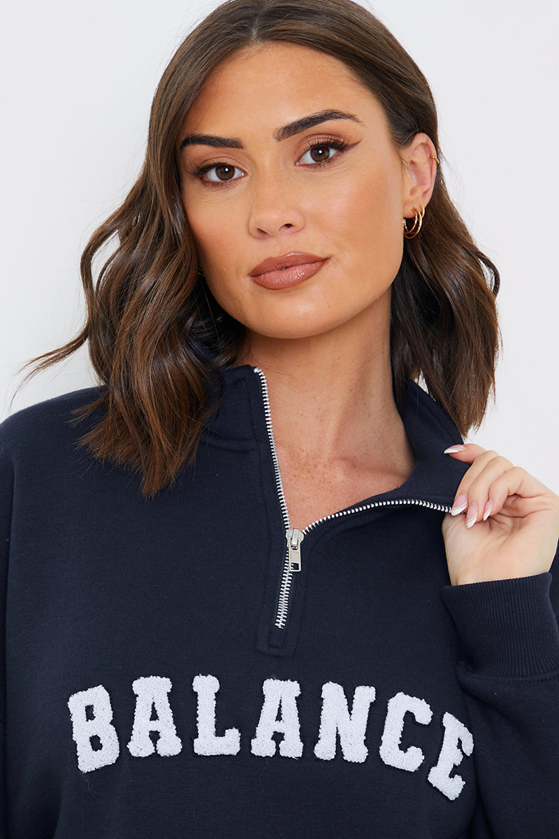 Balance' Borg Embroidered Sweater