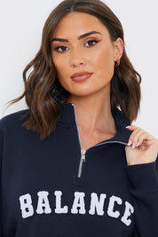 Balance' Borg Embroidered Sweater