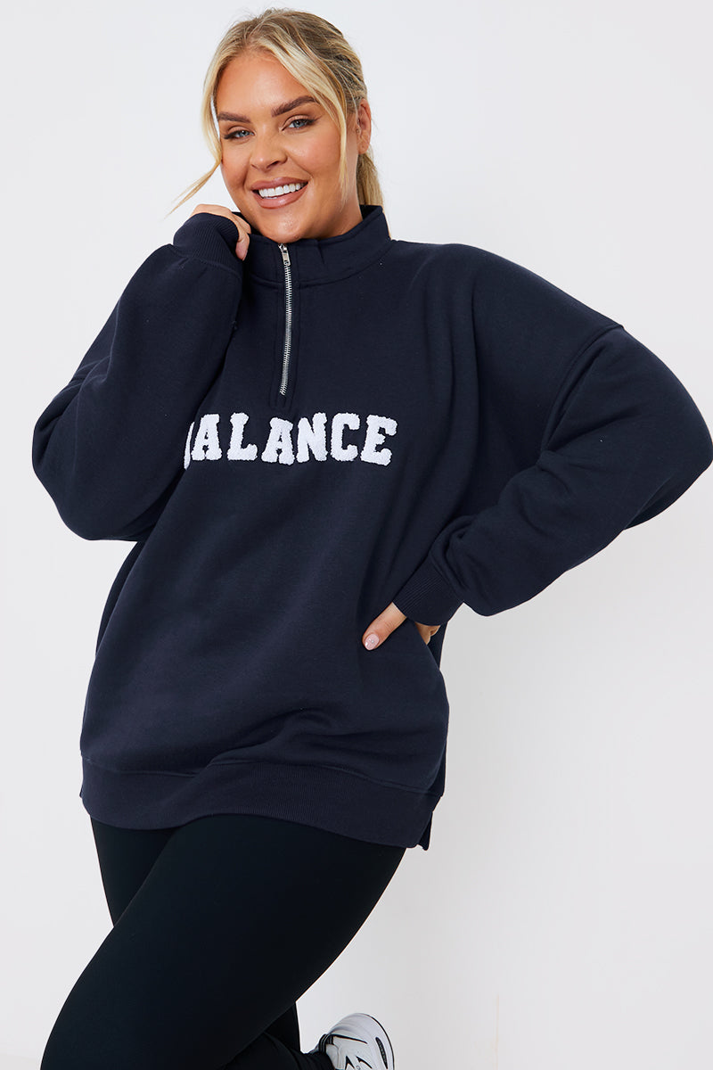 Balance' Borg Embroidered Sweater