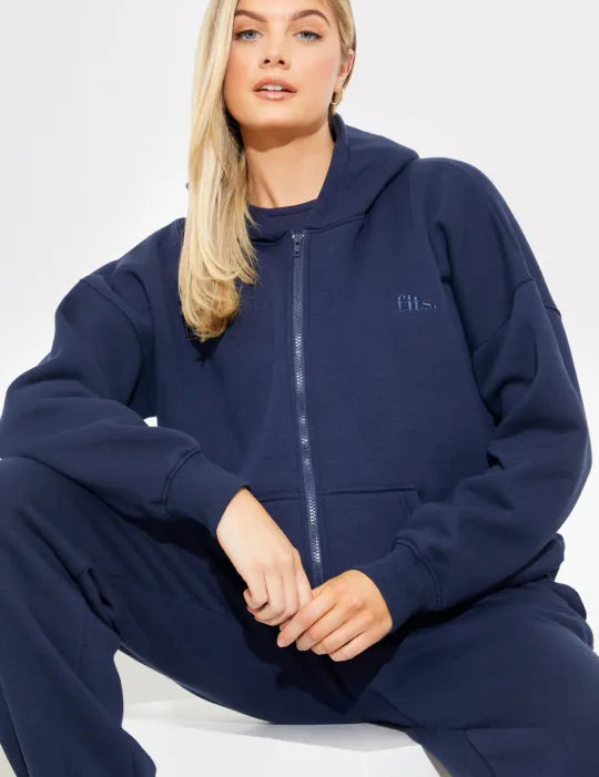 Embroidered Zip Up Jersey Jacket