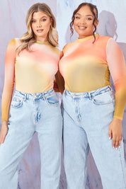 Ombre Long Sleeve Bodysuit