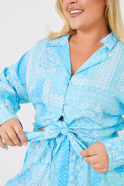 Paisley Print Tie Front Co-Ord Shirt