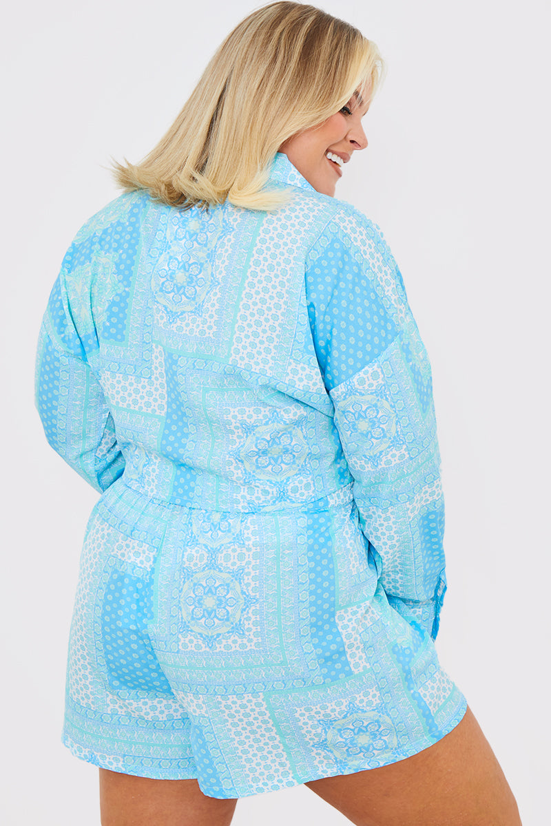 Paisley Print Tie Front Co-Ord Shirt