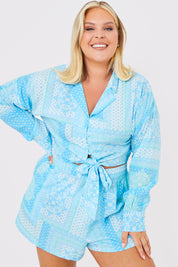 Paisley Print Tie Front Co-Ord Shirt