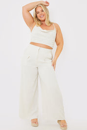 Cowl Cross Back Crop Top