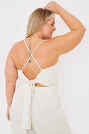 Cowl Cross Back Crop Top