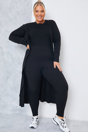 Soft Rib Longline Belted Cardigan