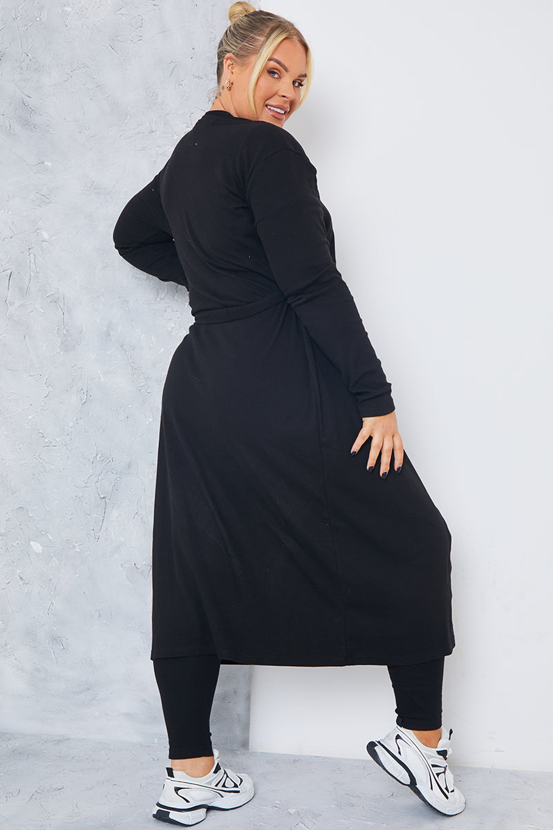 Soft Rib Longline Belted Cardigan