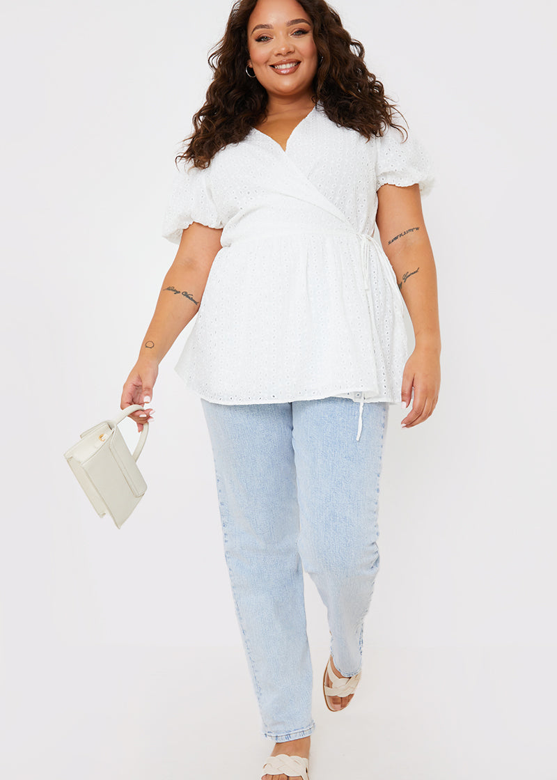 Wrap Front Broderie Top