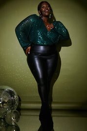 Sequin Wrap Bodysuit