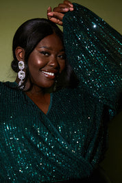 Sequin Wrap Bodysuit