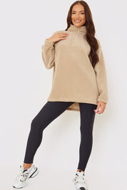 Borg Half Zip Pullover Sweatshirt