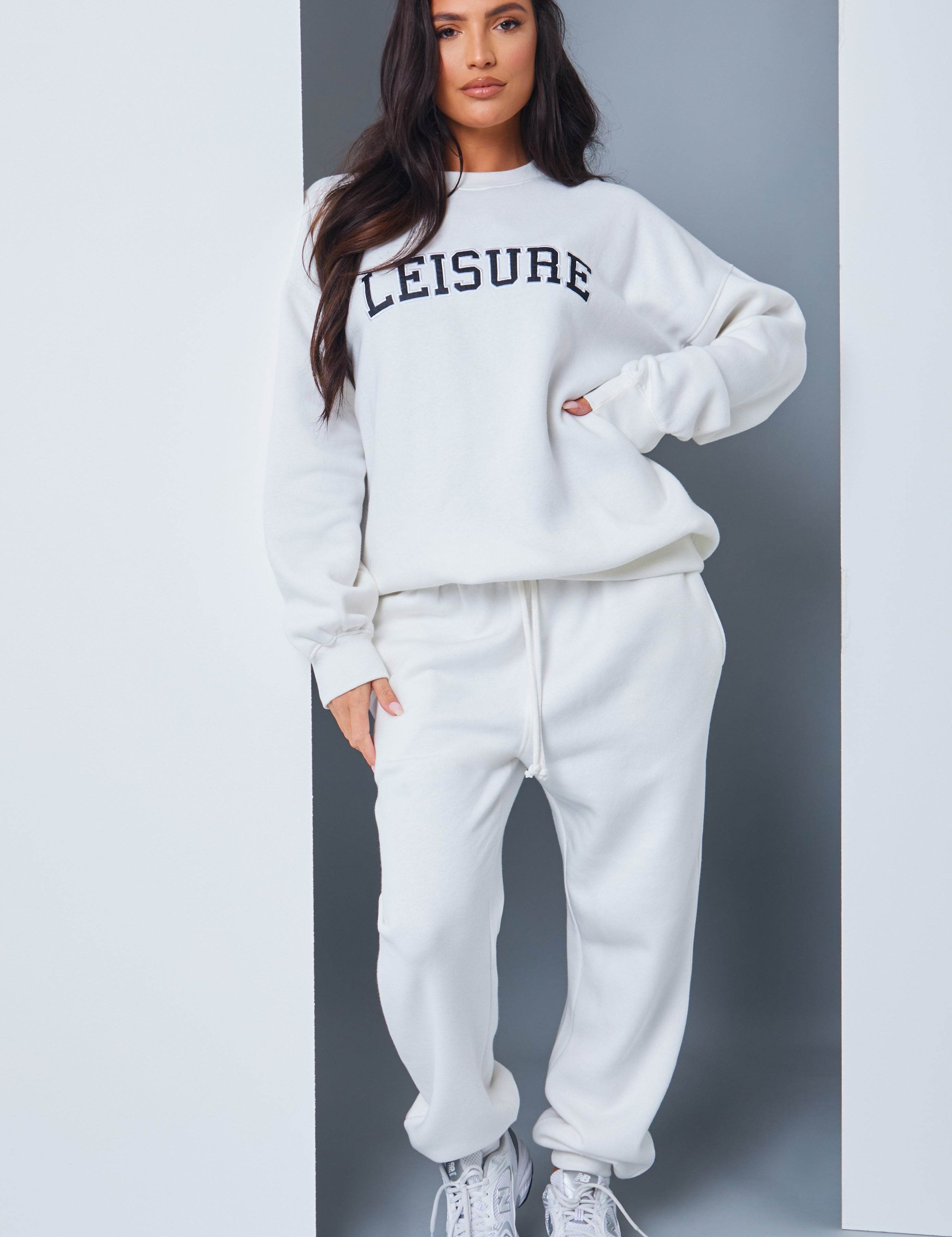'Leisure' Slogan Sweater - InTheStyle