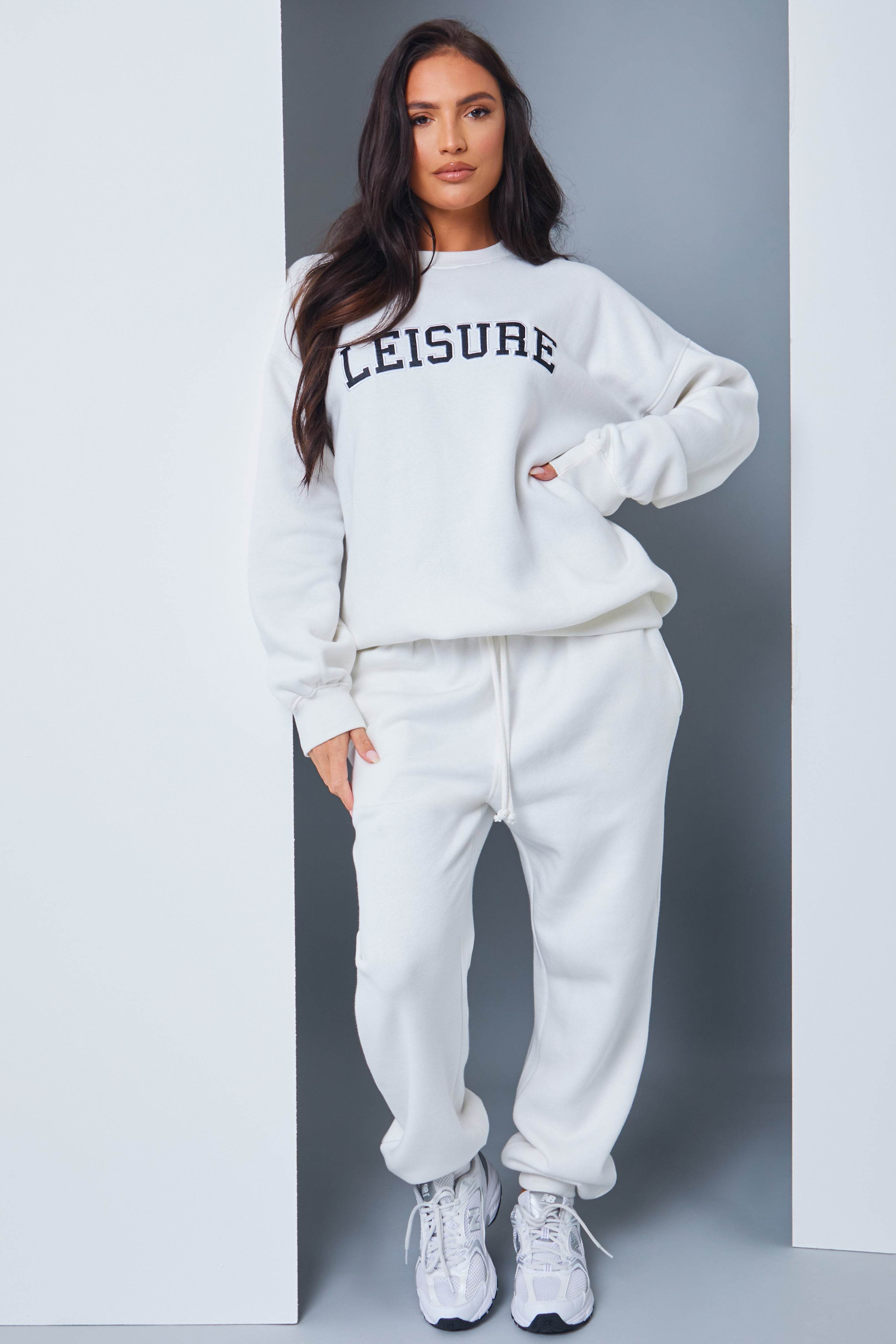 'Leisure' Slogan Sweater - InTheStyle