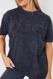 'Colorado' Acid Wash Slogan T-Shirt