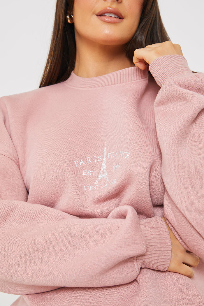 Paris Embroidered Sweater