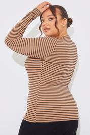 Striped Ribbed Long Sleeve Top
