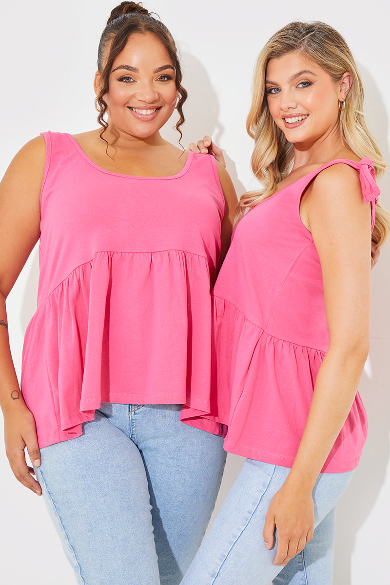Tie Shoulder Smock Top