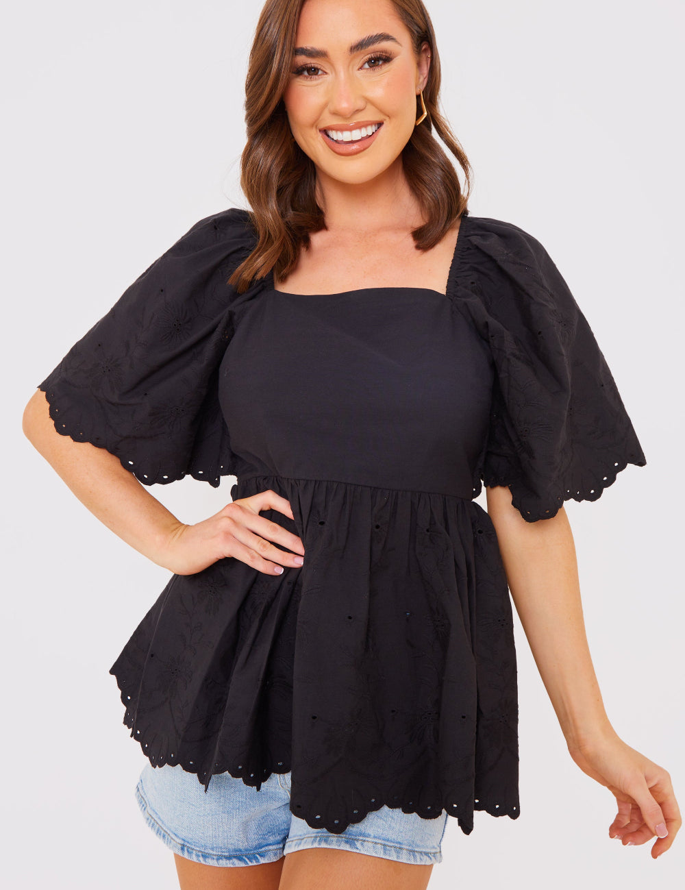 Broderie Smock Top