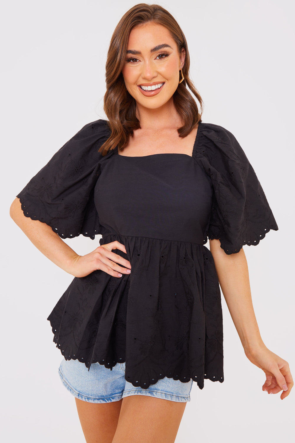 Broderie Smock Top