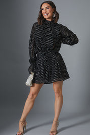 Metalic Polkadot High Neck Bodysuit 